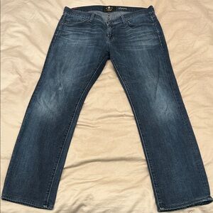 7 For All Mankind Dark Blue Straight Jeans